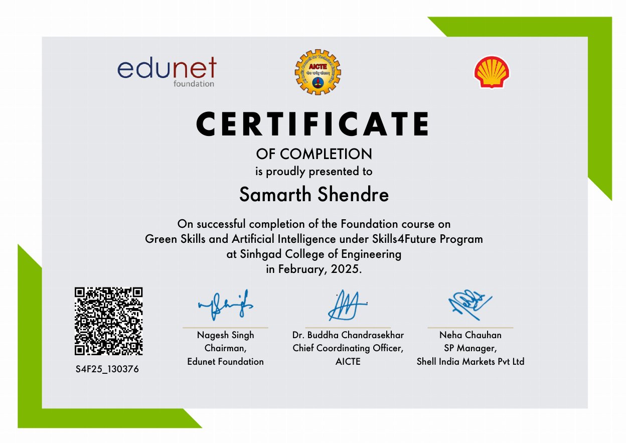 Green Skills and Areificial Intelligence